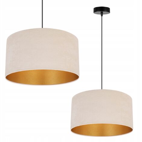 LAMPADA A SOSPENSIONE LAMPADARIO DA SOFFITTO PARALUME IN VELLUTO DORATO