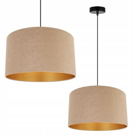 LAMPADA A SOSPENSIONE LAMPADARIO DA SOFFITTO PARALUME IN VELLUTO DORATO