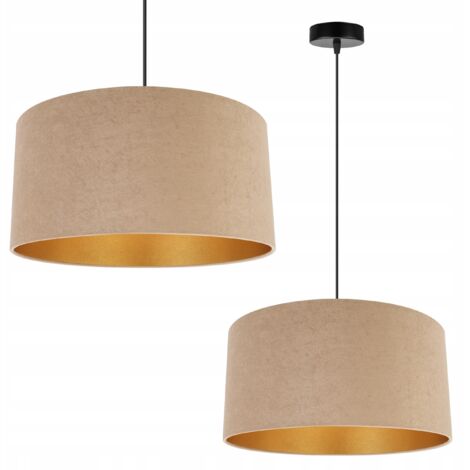 LAMPADA A SOSPENSIONE LAMPADARIO DA SOFFITTO PARALUME IN VELLUTO DORATO