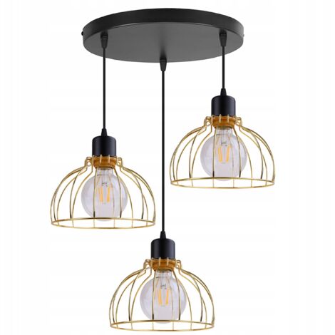 LAMPADA A SOSPENSIONE LAMPADARIO PARALUME DORATO LOFT