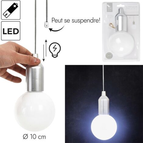 LAMPADA A SOSPENSIONE Lampadina argento L 110 cm paralume latte