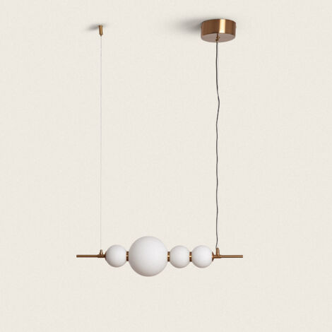 LEDKIA Lampada a Sospensione LED 10W Metallo e Vetro Atira Oro