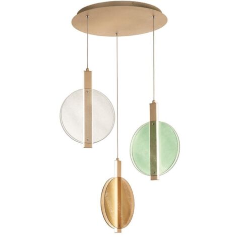 Lampada a sospensione LED 60 cm JUIS in vetro texturizzato MULTICOLOR