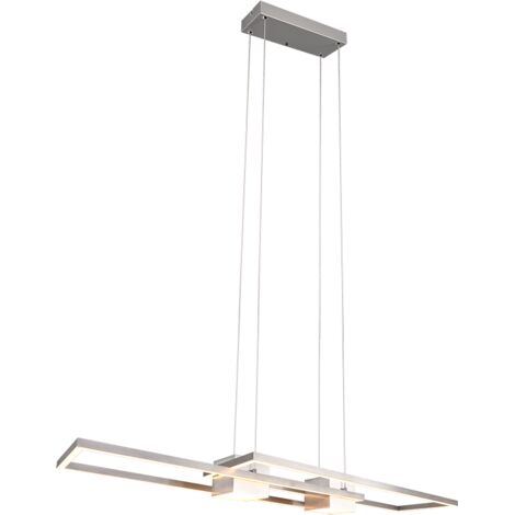 Lampada a sospensione LED, alluminio, nichel opaco, 100x150x28 cm, Albany