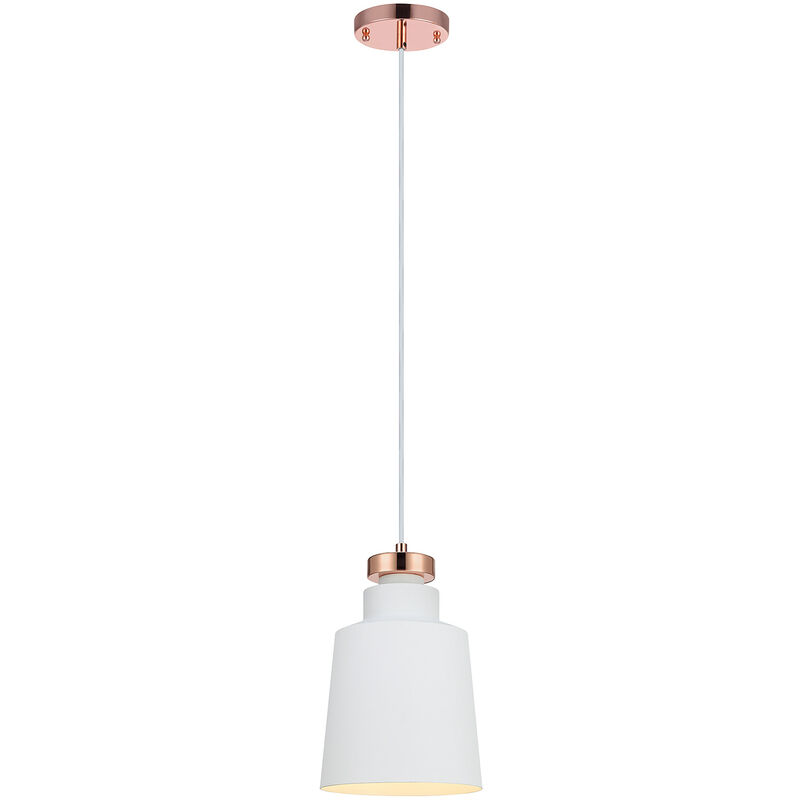 Image of Teamson Home - Lampada a sospensione led bianco illuminazione moderna VN-L00026-EU - Bianco / Oro rosato