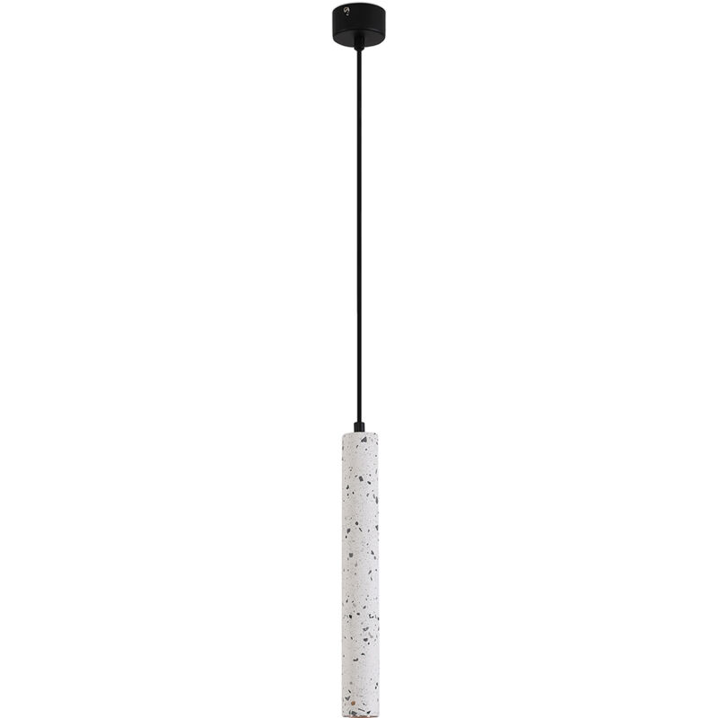 Image of Lampada da soffitto Tubo di Cemento - Lampada a sospensione led - 30cm - Aroc Bianco - Calcestruzzo, Metallo - Bianco