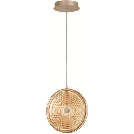 Lampada a sospensione LED JOKEY in metallo e vetro decorato AMBRA 30 cm