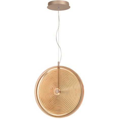 Lampada a sospensione LED JOKEY in metallo e vetro decorato AMBRA 45 cm