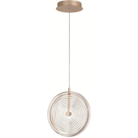 Lampada a sospensione LED JOKEY in metallo e vetro decorato TRASPARENTE 30 cm