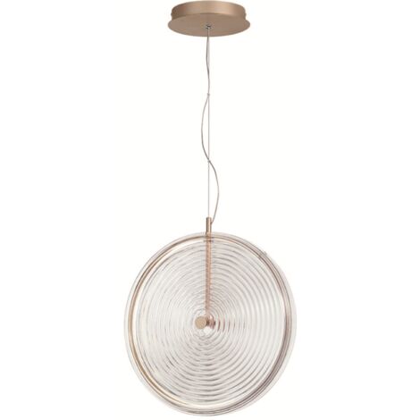 Lampada a sospensione LED JOKEY in metallo e vetro decorato TRASPARENTE 45 cm