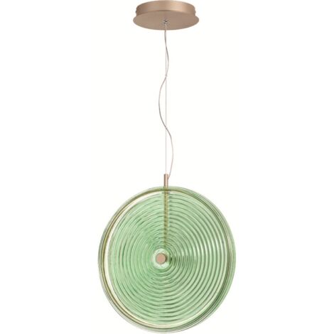 Lampada a sospensione LED JOKEY in metallo e vetro decorato VERDE 45 cm