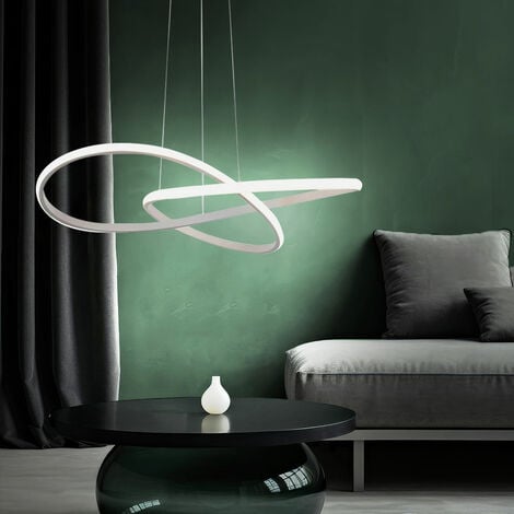 Lampada a sospensione LED lampada da tavolo da pranzo bianca lampada da soggiorno lampada a sospensione design leggero curvo, alluminio, 20W 2540lm bianco caldo, DxH 50x100 cm