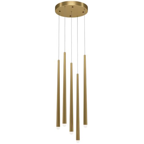 Lampada a sospensione LED Maytoni Cascade 5 luci ottone
