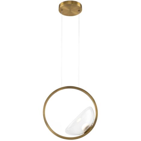 Lampada a sospensione LED Maytoni Lunare ottone vetro