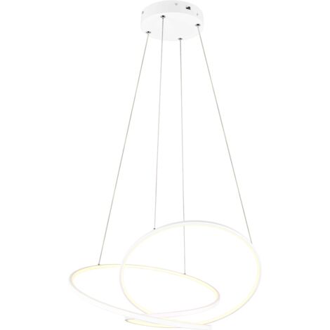 Lampada a sospensione LED, metallo, bianco, D 75 cm, Darvin