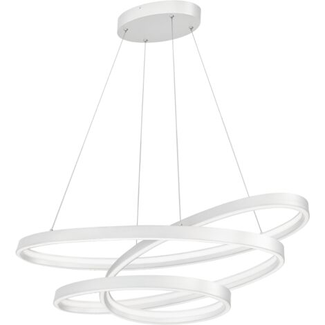 Lampada a sospensione LED, metallo, bianco opaco, 115x150x50 cm, Ciola