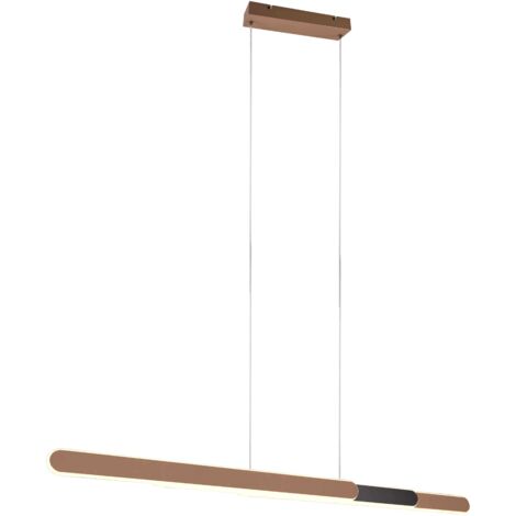Lampada a sospensione LED, metallo, caffè, L 130 cm, Helios