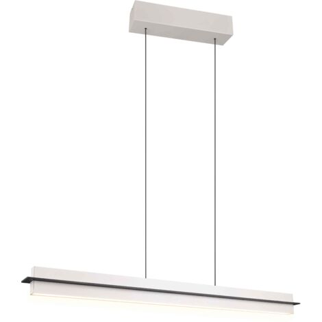 Lampada a sospensione LED, metallo, grigio caldo, L 95 cm, Emerson