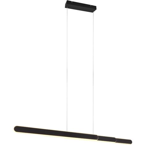 Lampada a sospensione LED, metallo, nero opaco, L130 cm, Helios