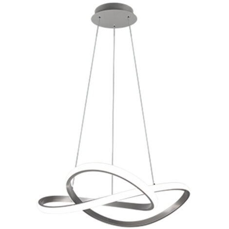 Lampada a sospensione LED, metallo, nichel opaco, 60x150x60 cm, Course