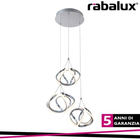 Lampada a sospensione LED moderna Rabalux Palmira 50W cromo Ø50