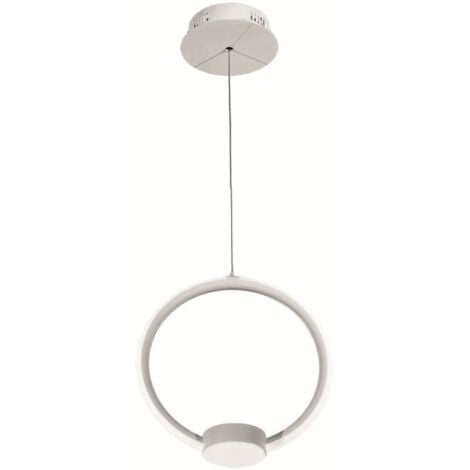 Lampada a sospensione Led OMEGA in metallo verniciato Bianco D32 cm