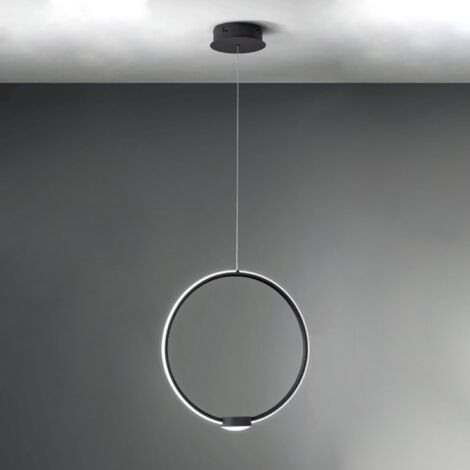Lampada a sospensione Led OMEGA in metallo verniciato Nero Grande 50 cm