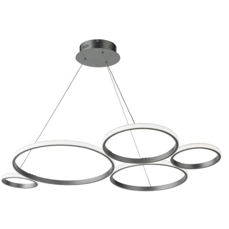 Lampada a sospensione LED POIS in metallo verniciato 108 cm SILVER