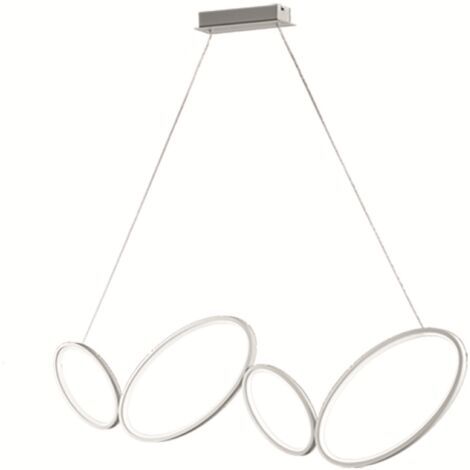Lampada a sospensione Led RICE 107 cm  in metallo e diffusore in acrilico Bianco