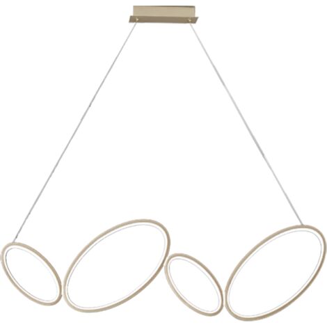Lampada a sospensione Led RICE 107 cm in metallo e diffusore in acrilico Oro