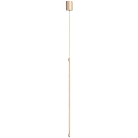 Lampada a sospensione Led verticale in metallo verniciato Oro 6 cm - GENIUS