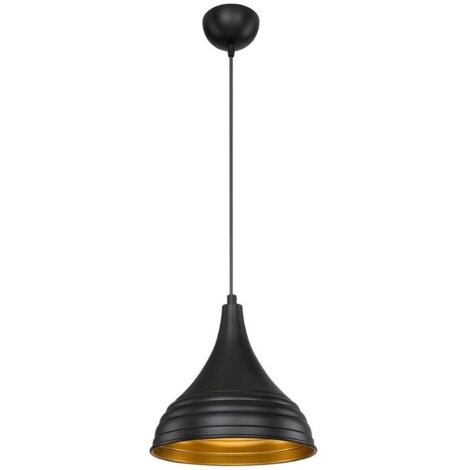 Lampada a sospensione Leda  in metallo nero