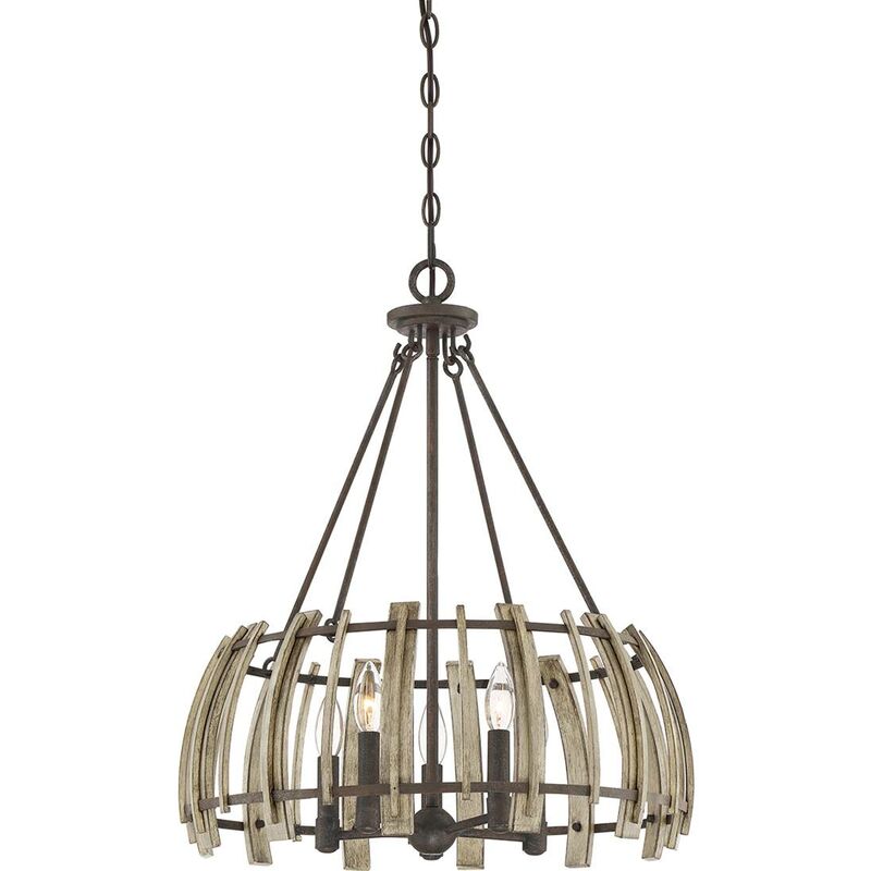 Lampada a sospensione Legno Hollow 5XE14 h: 62,5