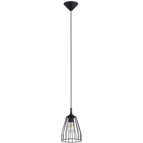 Lampada a sospensione Leyo nero 15x85x15cm Sollux