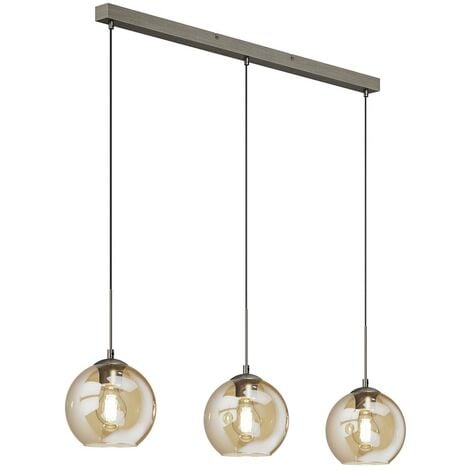 Lampada a sospensione Lindby Sofian, grigio fumo, vetro, 100 cm, a 3 luci.