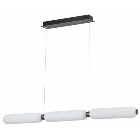 Lampada a sospensione lineare nera Catkin LED 8W Reality