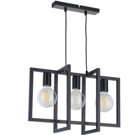 Lampada a sospensione loft geometrica nera Eden 3xE27 Sigma