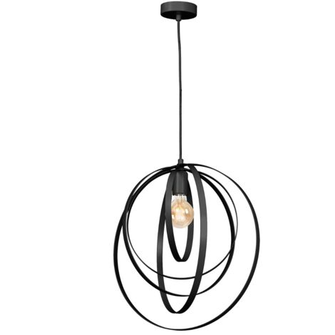Lampada a sospensione loft geometrica nera Ringo Luminex