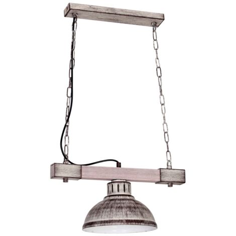 Lampada a sospensione loft grigia legno Hakon E27 Luminex