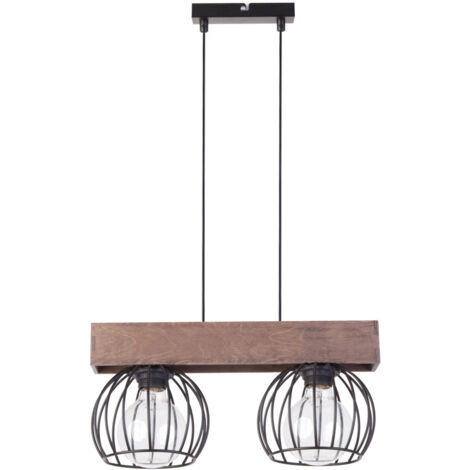Lampada a sospensione loft Milan doppia nera 2xE27 Sigma