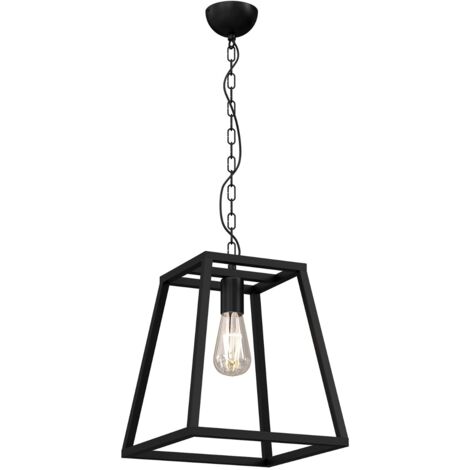Lampada a sospensione loft nera Frame Luminex E27 metallo