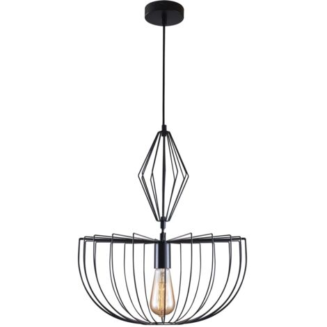 Lampada a sospensione loft nera Jasmina Ø40cm E27 Polux