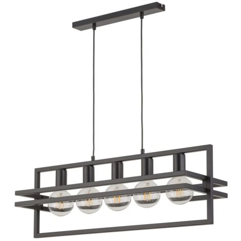 Lampada a sospensione loft nera Merci 5xE27 Sigma Lighting