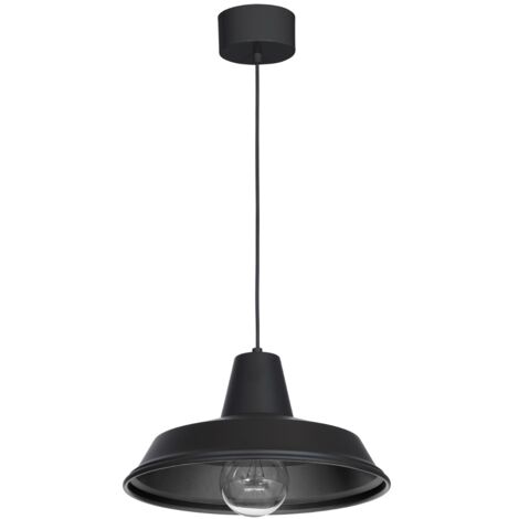 Lampada a sospensione loft nera opaca Ø36 E27 Luminex
