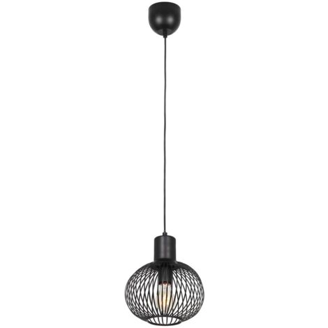 Lampada a sospensione loft nera sfera Ø23 E27 Trio Gila