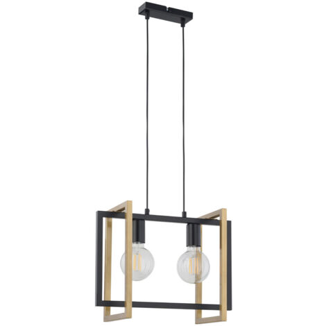 Lampada a sospensione loft nero/oro Eden 2xE27 Sigma