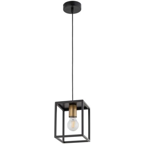 Lampada a sospensione loft nero/oro Vigo 1xE27 Sigma