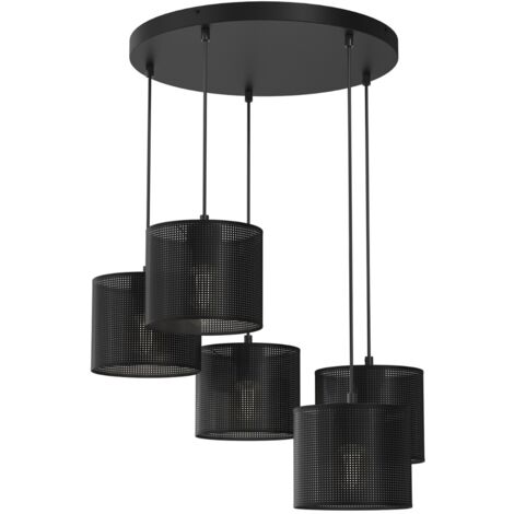 Lampada a sospensione Loft Shade nera Ø58 5 luci E27