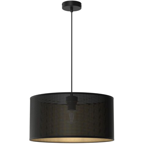 Lampada a sospensione Loft Shade nera oro Ø40 E27 Luminex