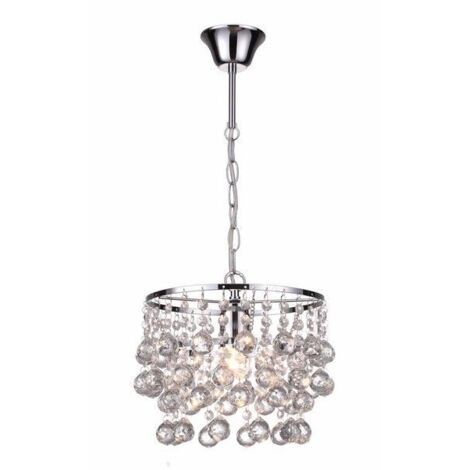 Lampada a sospensione London Crystal cromata E27 Ø25